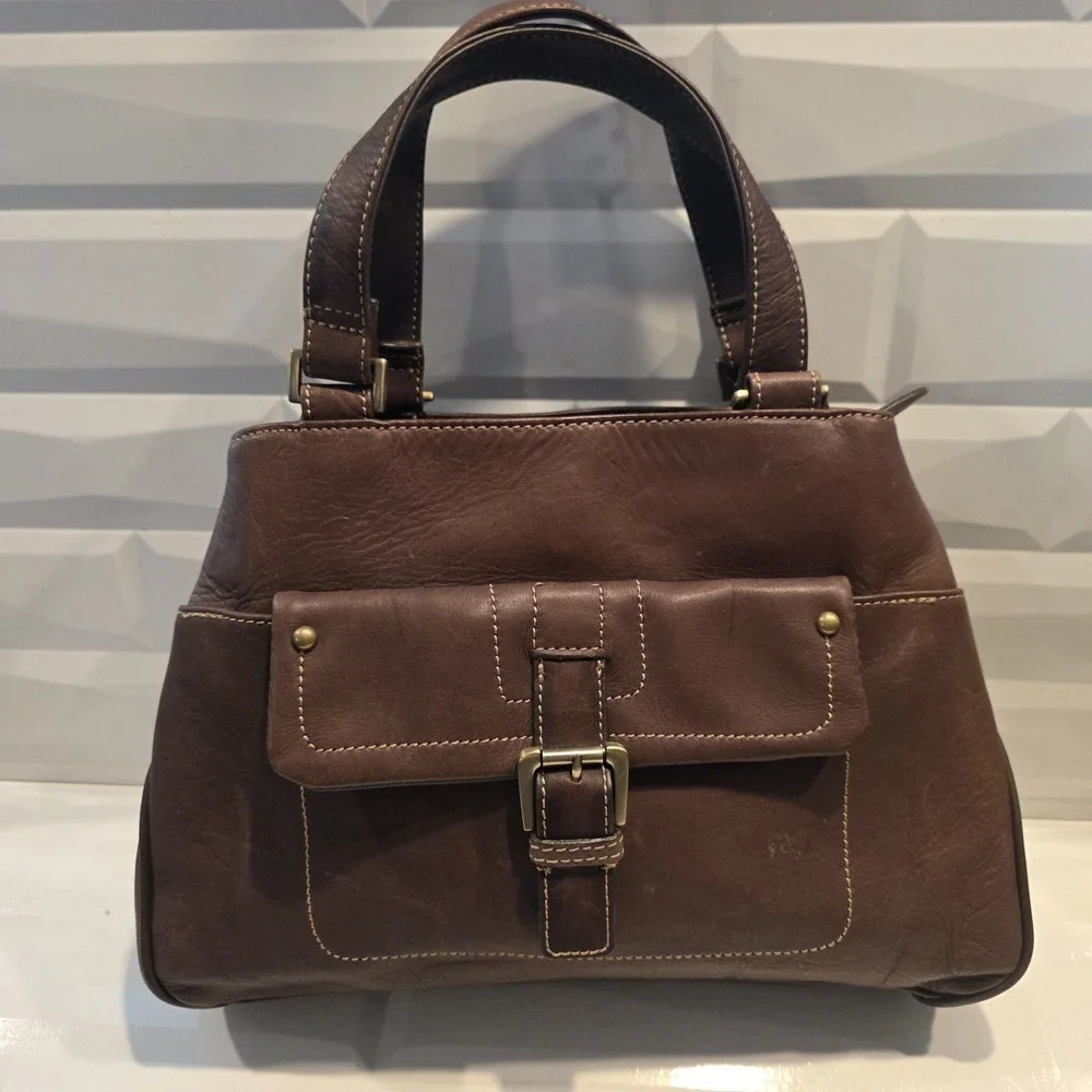 Rolfs Brown Genuine Leather Women's Satchel Handbag Vintage 90's Brand